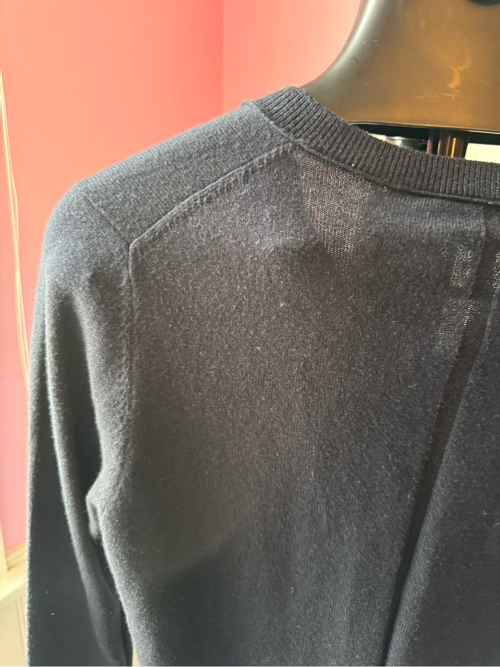 Derek Lam 10 Crosby Navy Crewneck Button-Front Cotton and Cashmere Cardigan - Picture 13 of 15